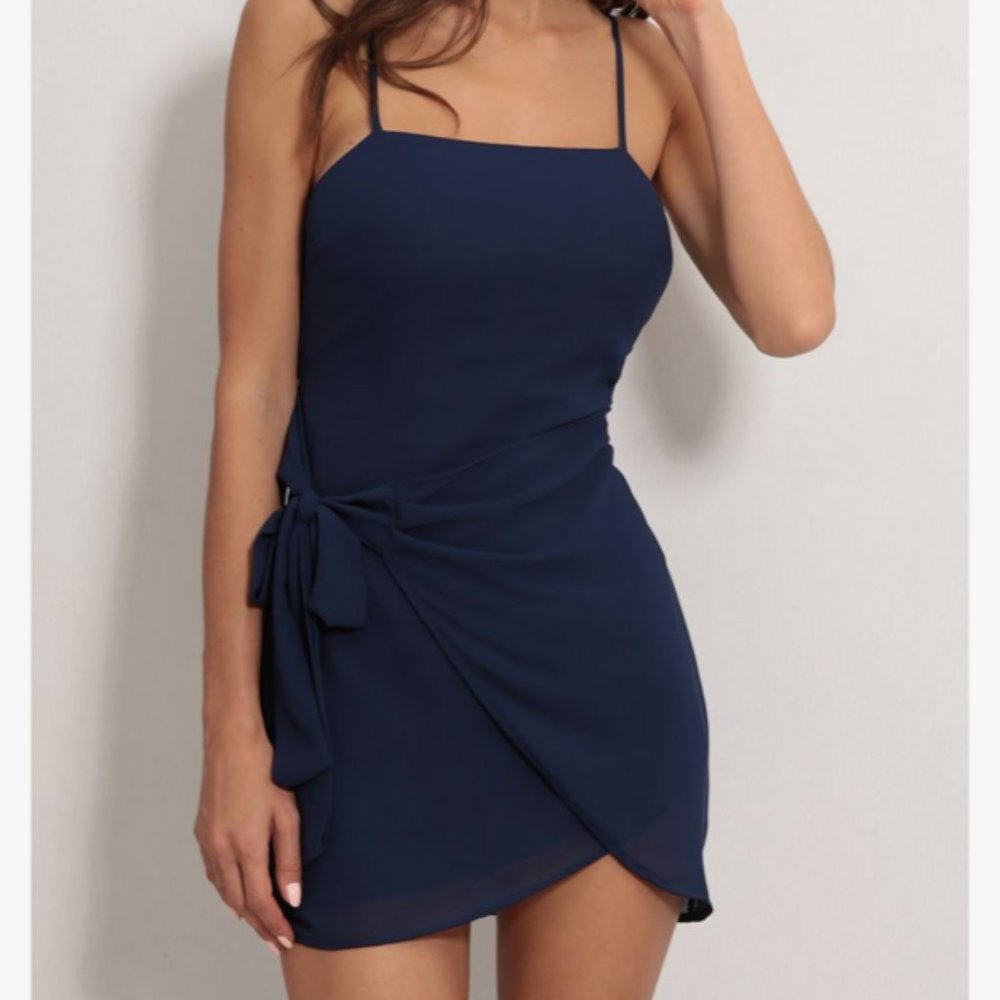 Lucy in the Sky Navy Wrap Mini Dress